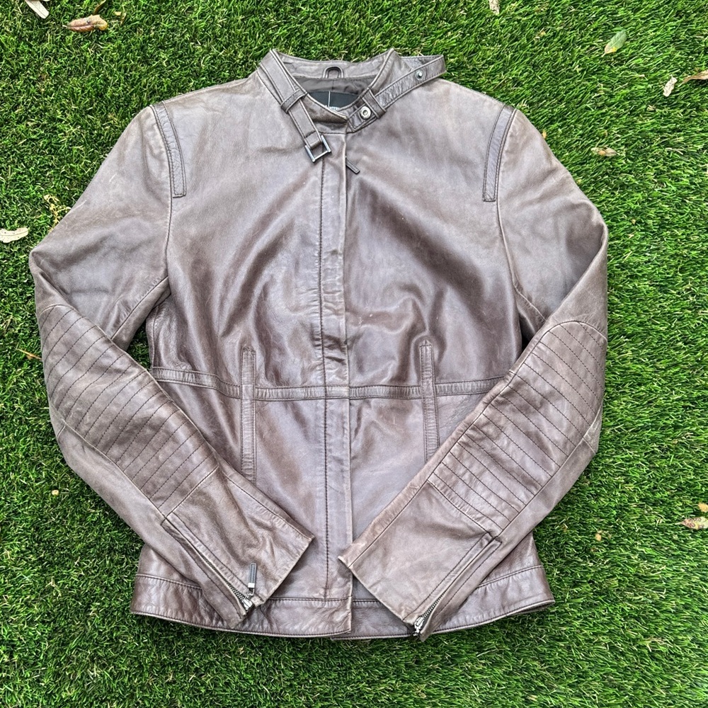Moda International Brown Leather Jacket
